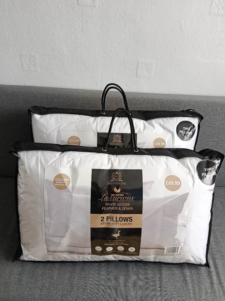 Goose feather and down 2 sets of pillow