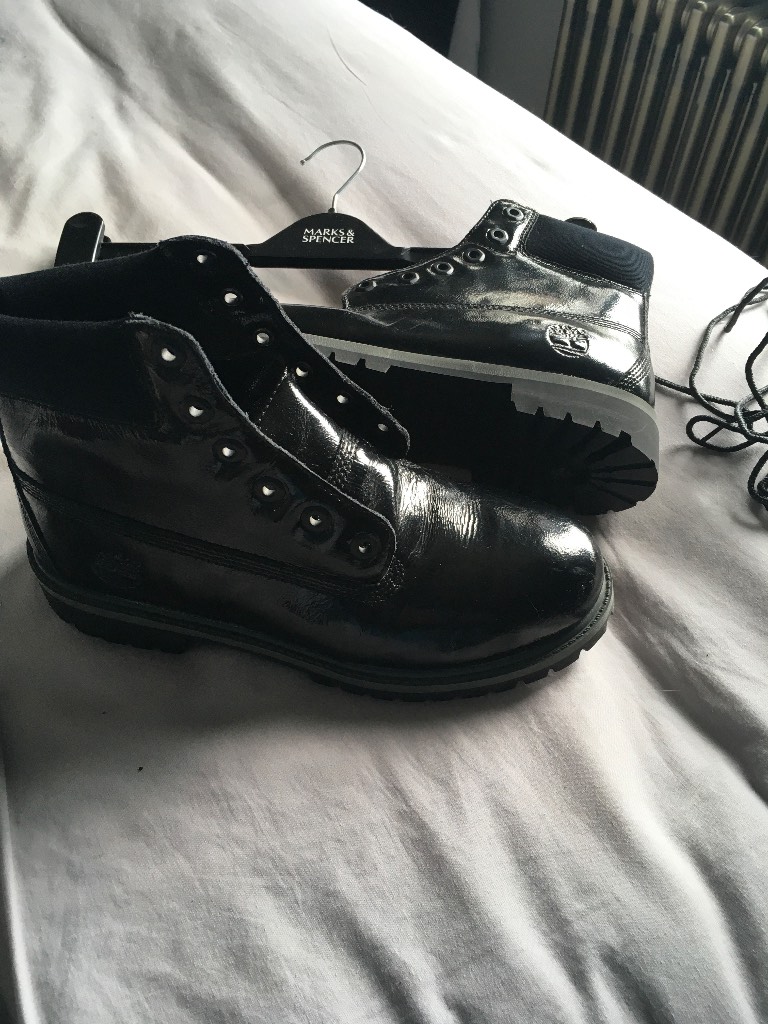 Ladies, timberland patent leather waterproof boots, uk6