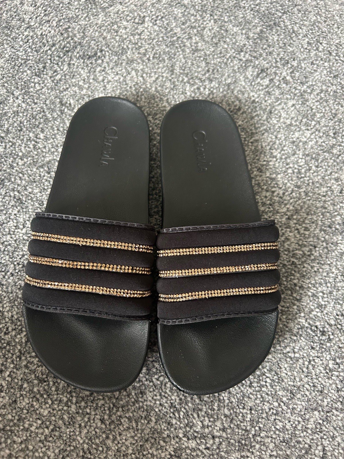 Black and gold sliders