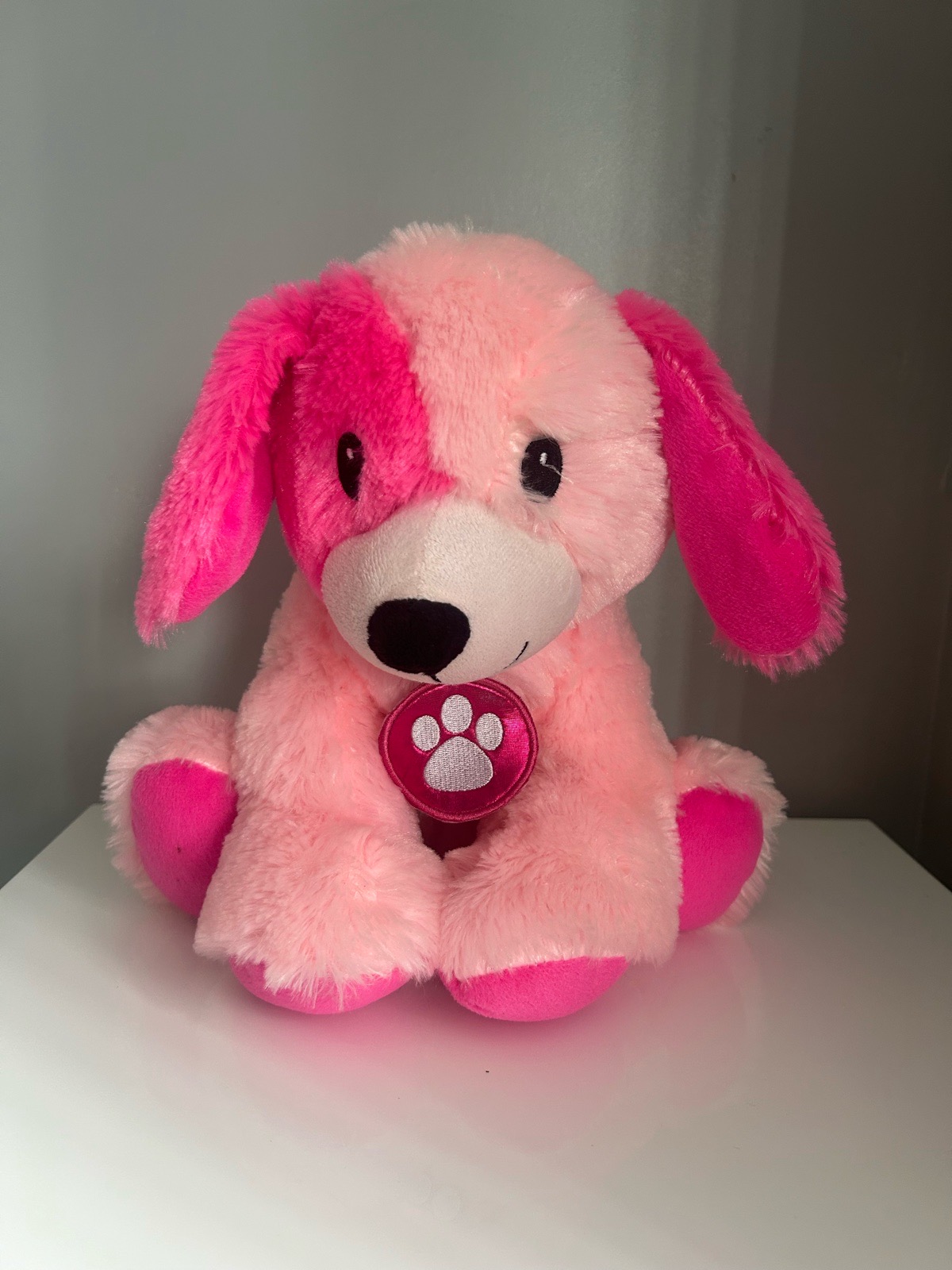 Pink fluffy dog