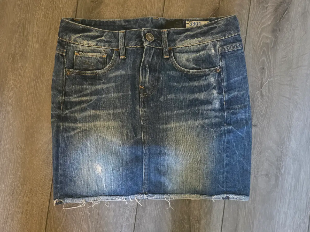 Vintage G-Star Raw 3301 Ripped Long Mini Skirt