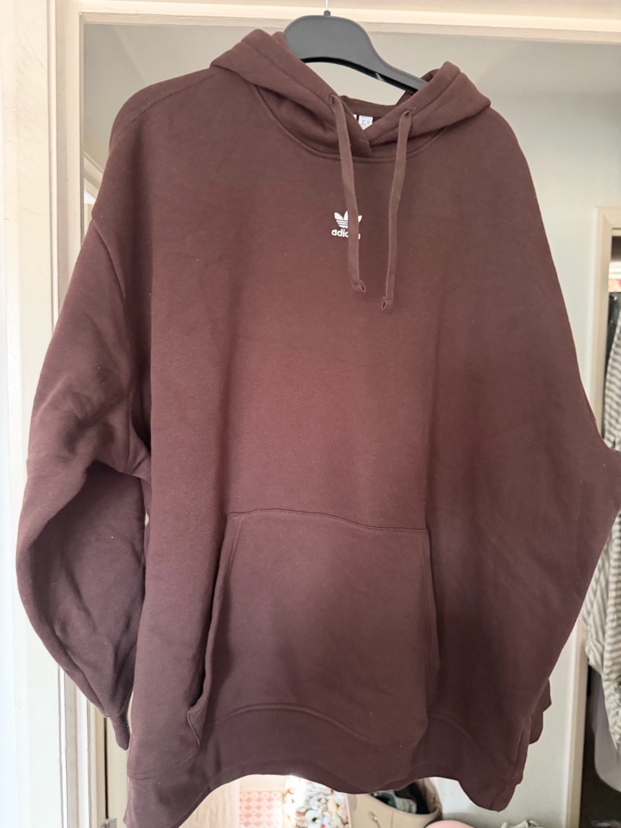 Adidas Brown Oversized Hoody Size Xl 20-22