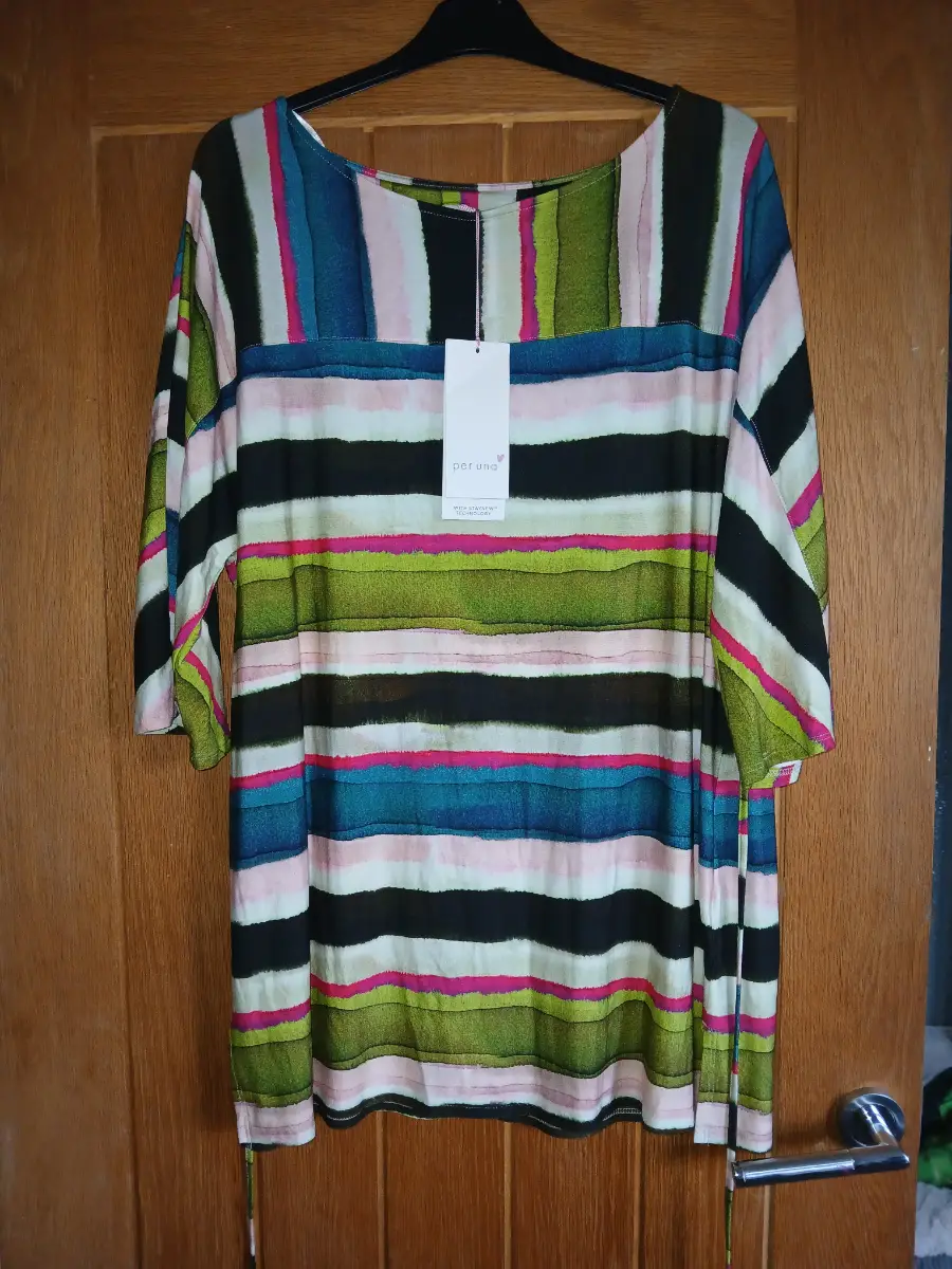 Per Una multi colour striped tunic size 16