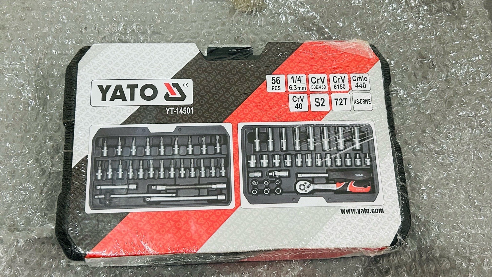 56 Pcs Yato YT-14501 Socket Set 1/4