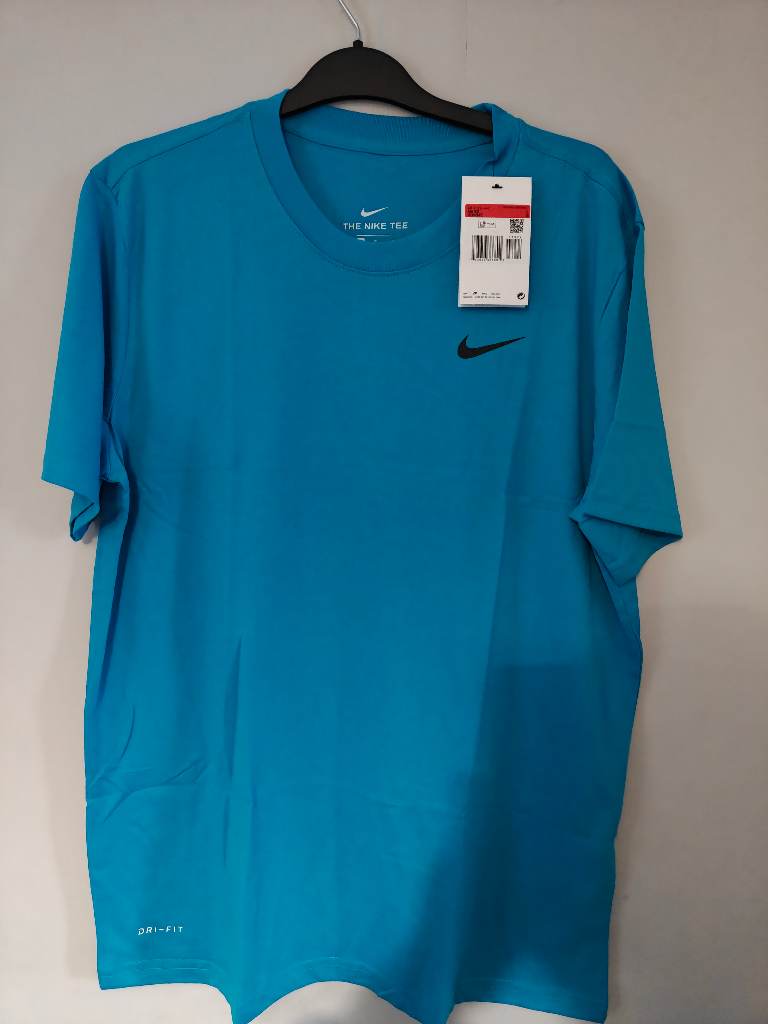 mens nike drifit tshirt size large blue bnwt