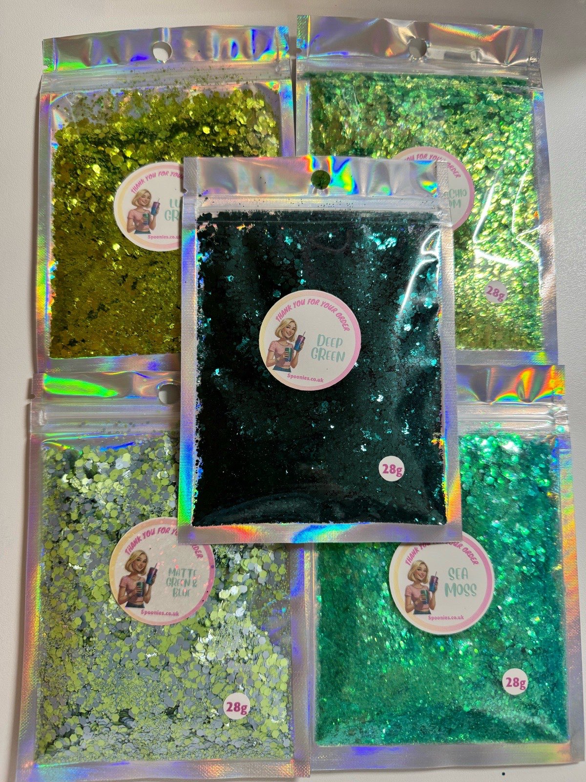 Green glitter bundle for snow globe tumblers crafts