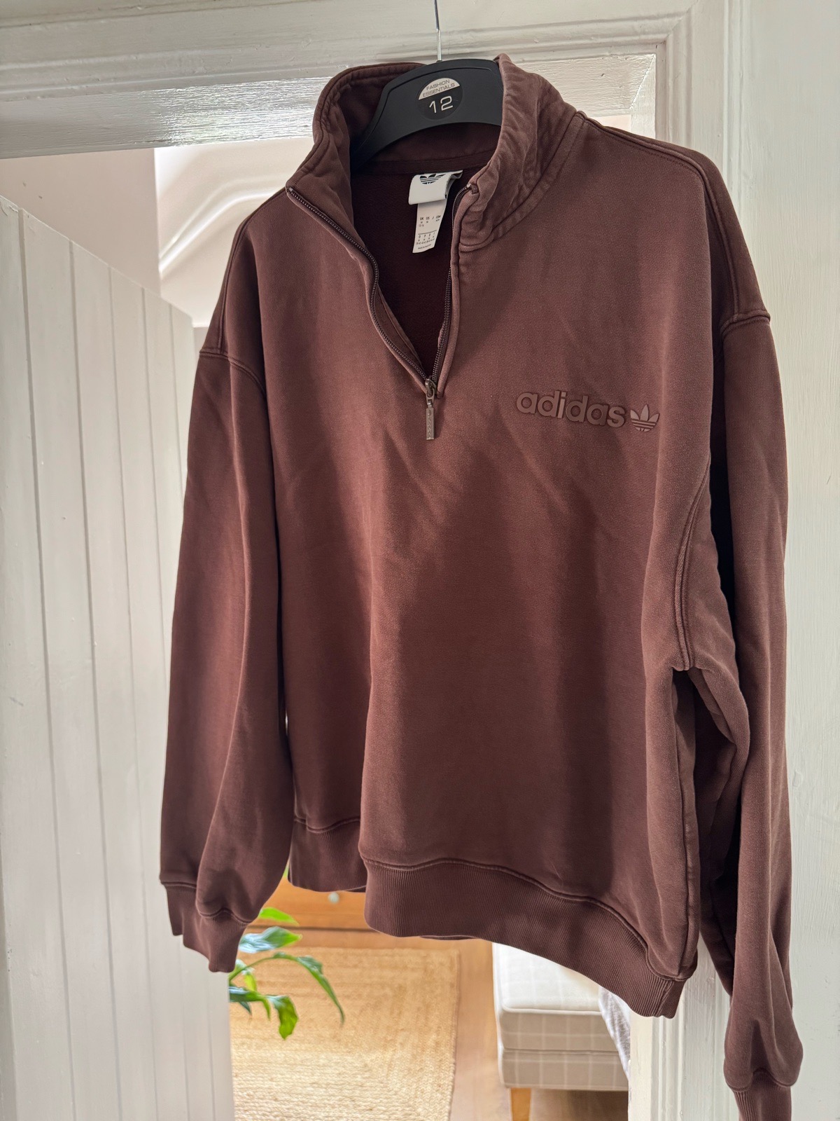 Brown adidas quarter zip jumper