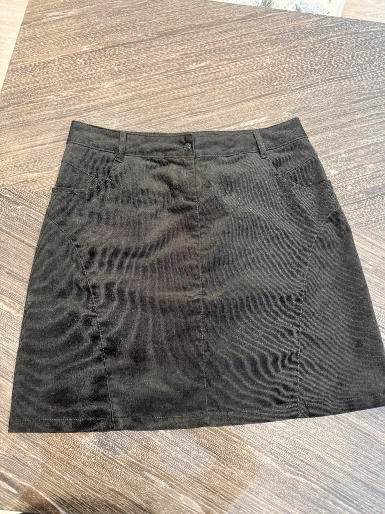 Women’s/ladies black knee length cord next skirt