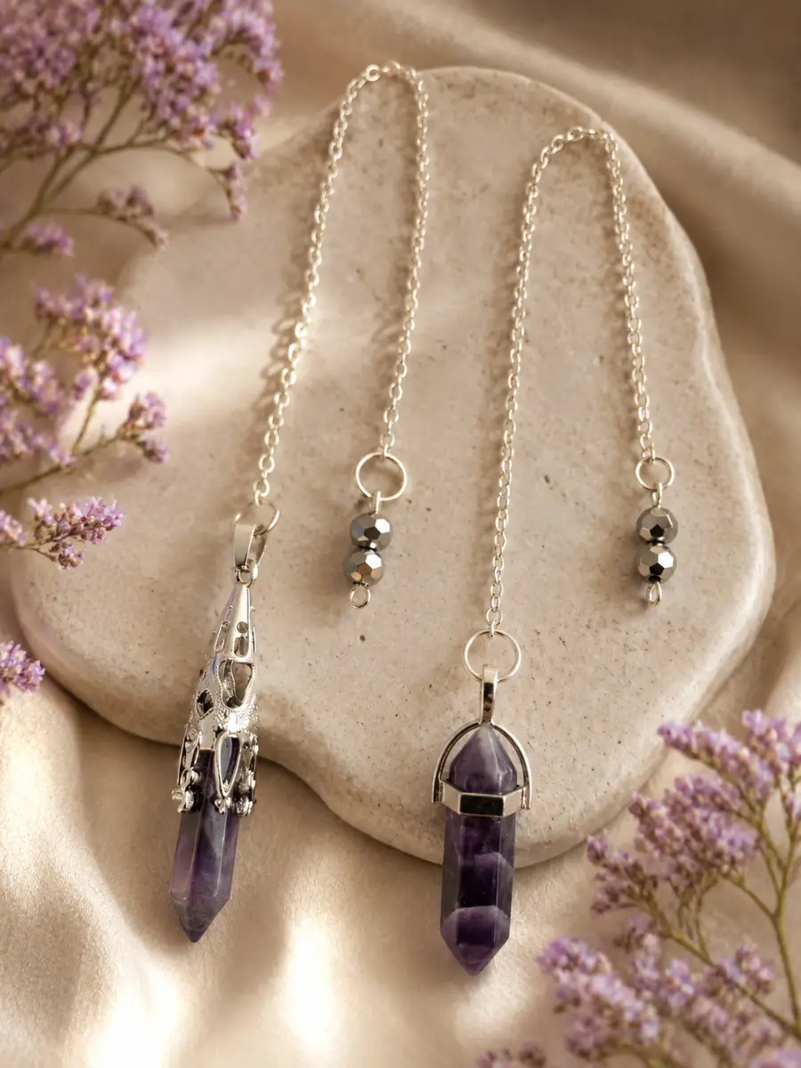 Ornate Amethyst Pendulums x 2