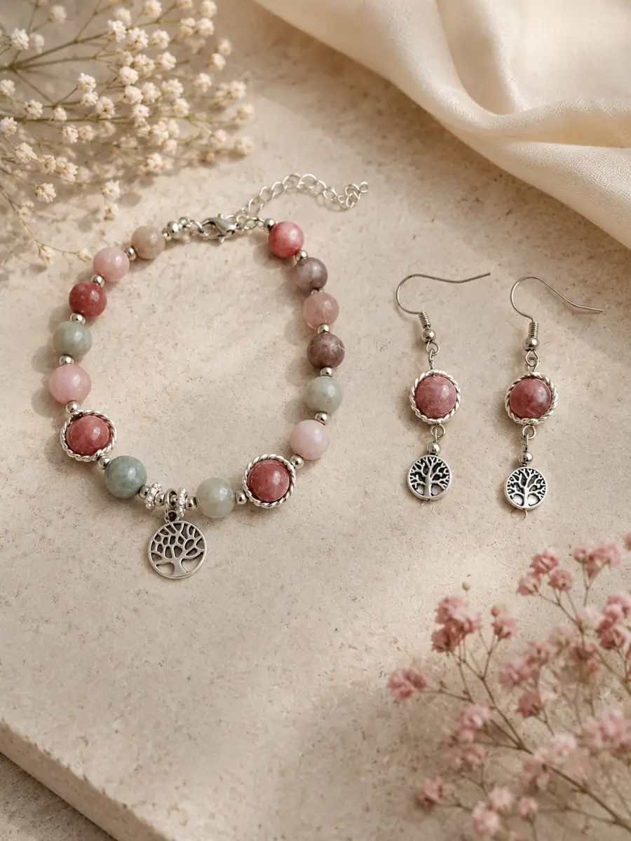 Tree of Life Bracelet and Earrings Set