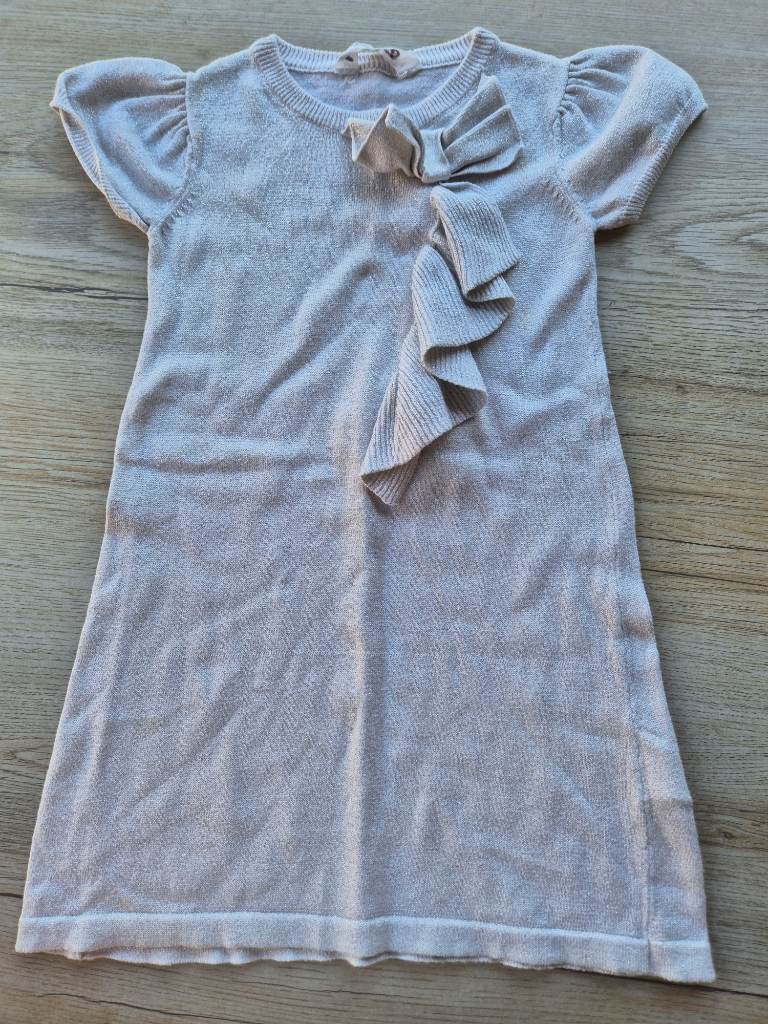 white/silver knitted dress 6-8yrs