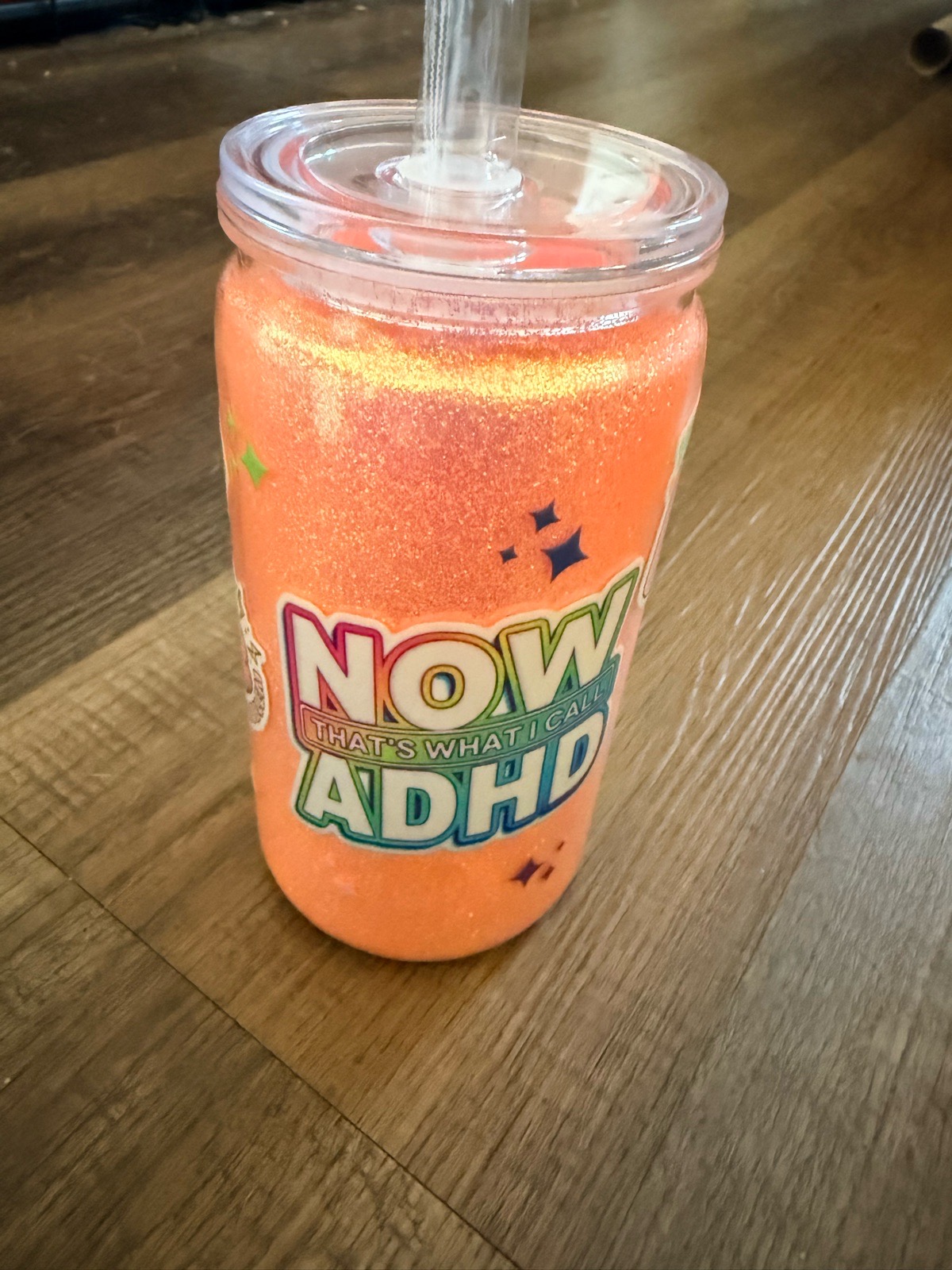 🧡 ADHD Humour Glitter Acrylic Cup