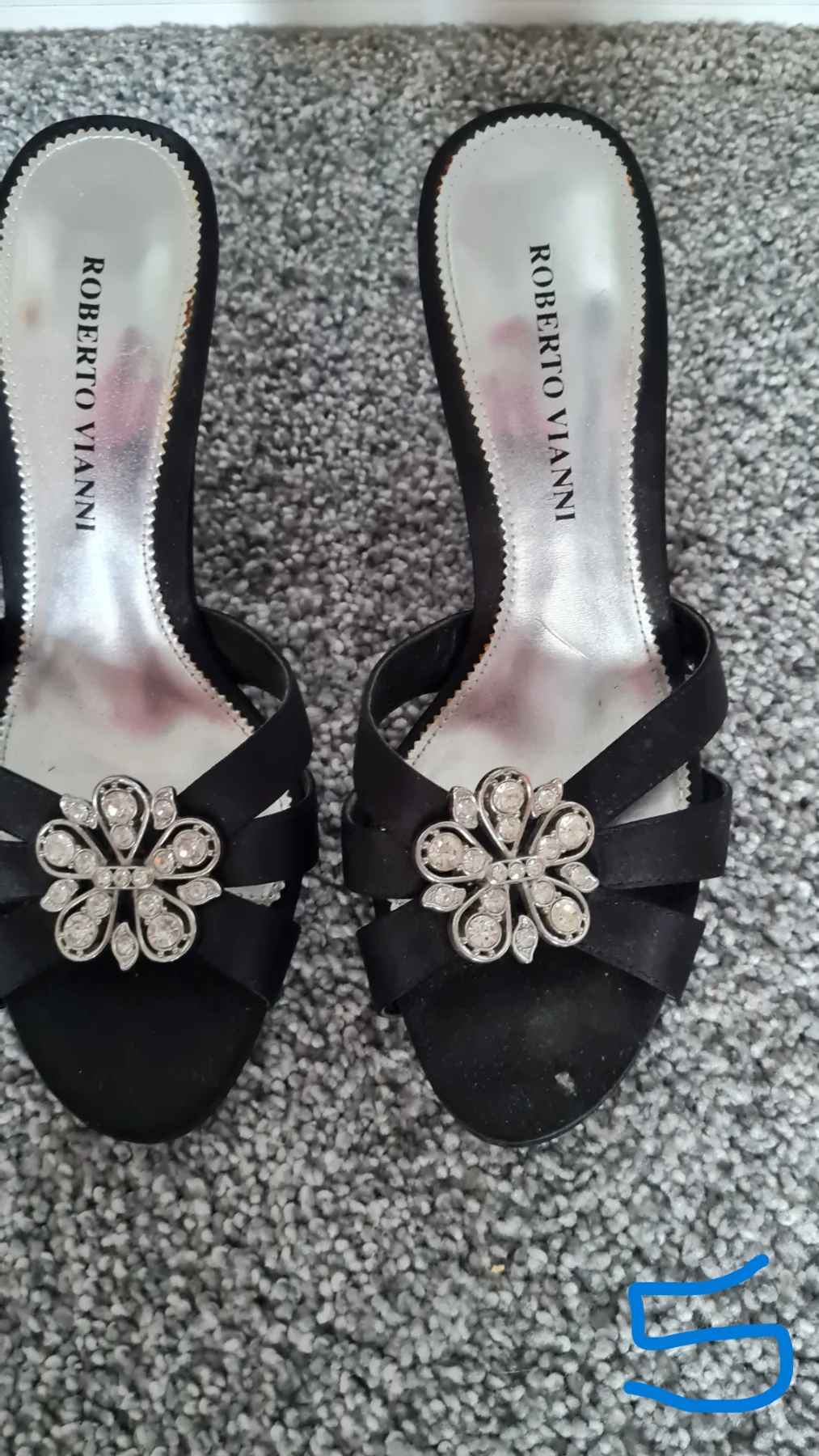 Size 5 Roberto Vianni black heeled shoes