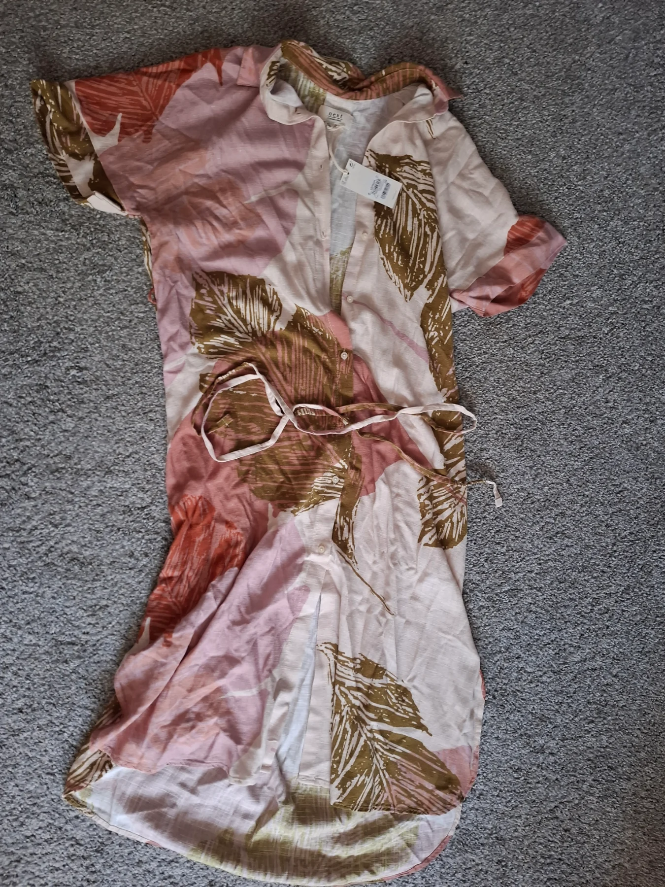 Size S Next multicolored dress (contains Linen) BNWT