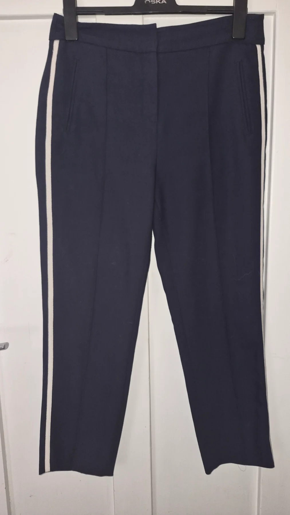 ME+EM navy trousers side stripes W34" 12 RRP £195