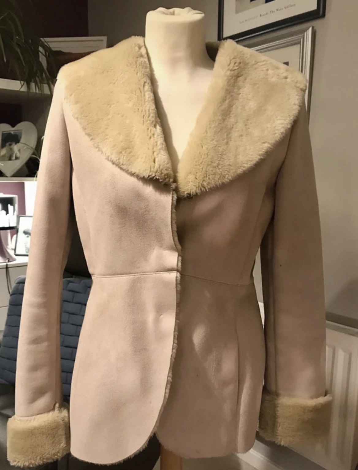 Zara jacket camel beige faux suede jacket size Large