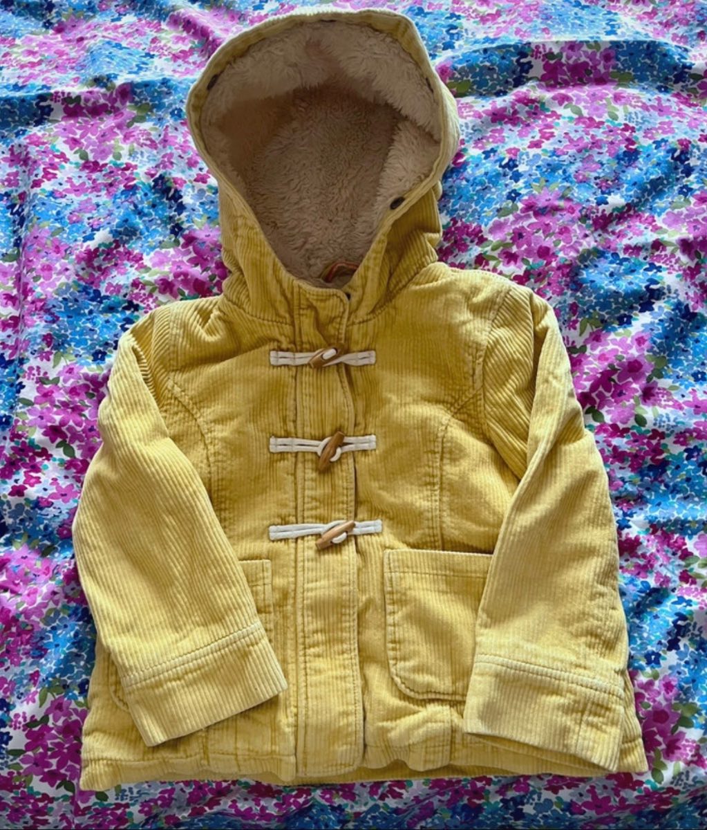 Mini Boden unisex yellow corduroy duffle coat age 5 - 6