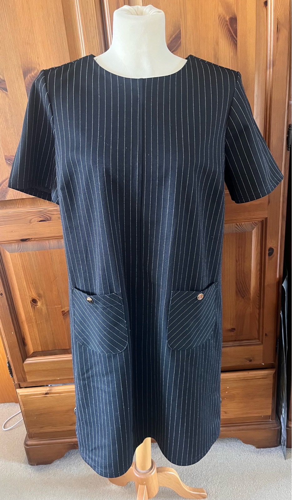 Et Vous short sleeved pinstriped midi dress size 16