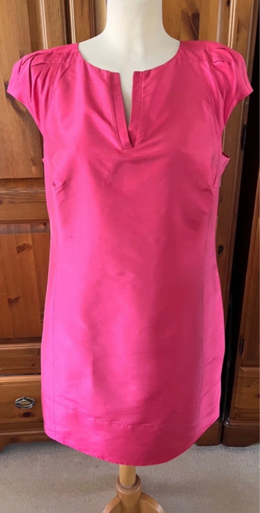 Coast pink silk pencil slim midi dress size 14