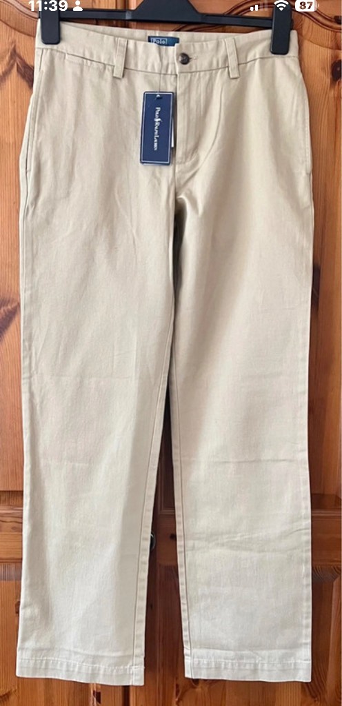 Polo Ralph Lauren women's khaki straight leg chinos trousers size 16 NWT