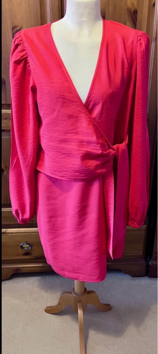 Envii red wrap midi dress size Medium