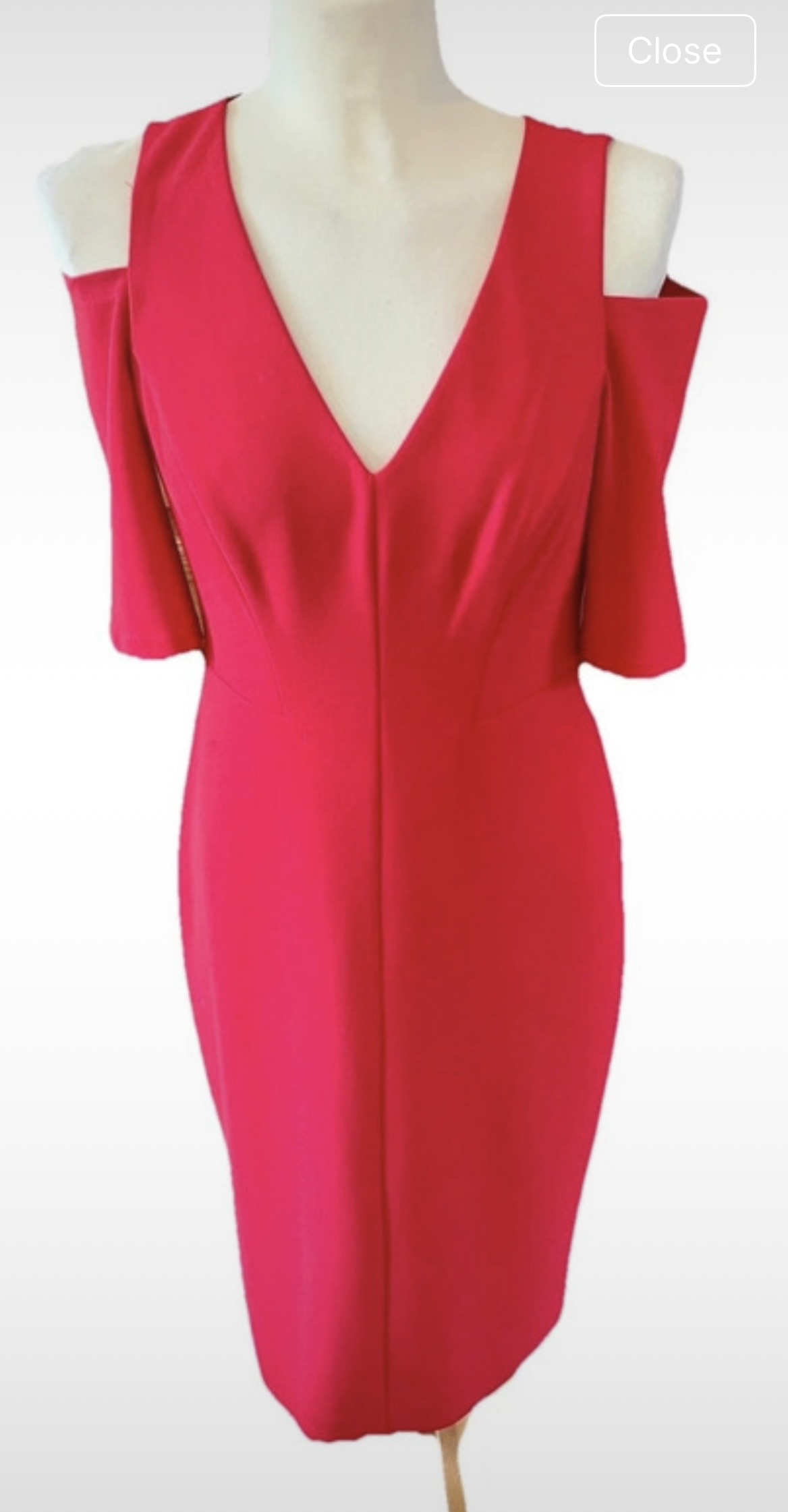 Eliza J bright red midi dress cold shoulder size 12
