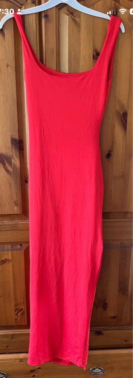 Shein red pencil slim backless bodycon maxi dress size Small