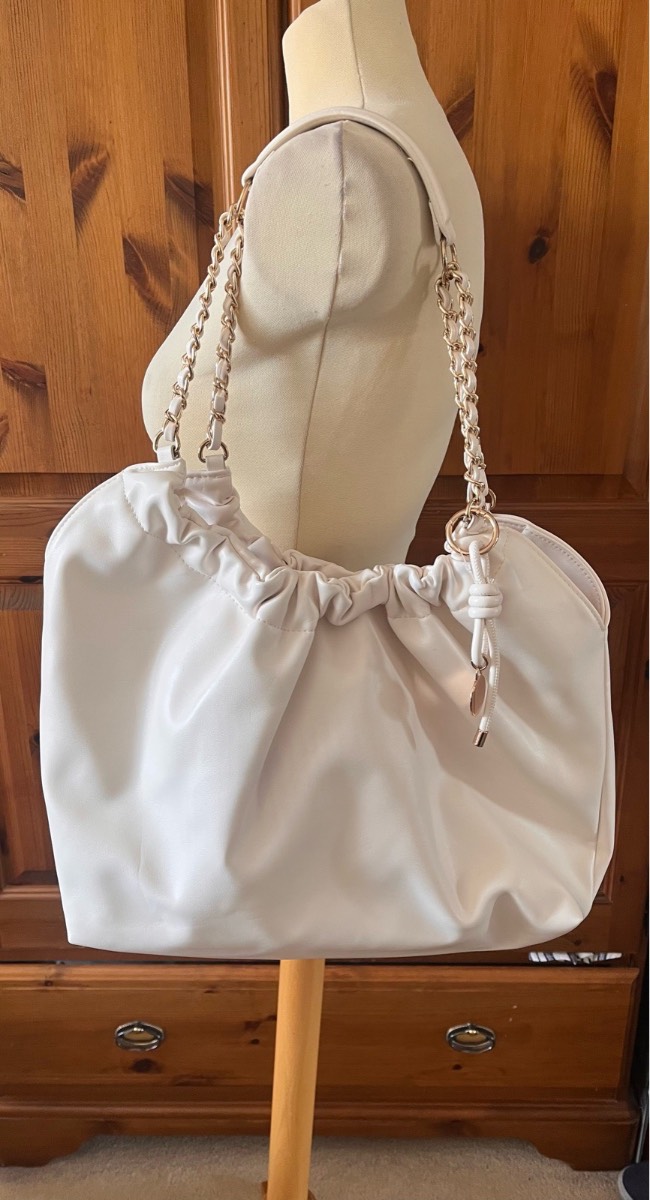 Large cream faux leather tote bag from Primark
