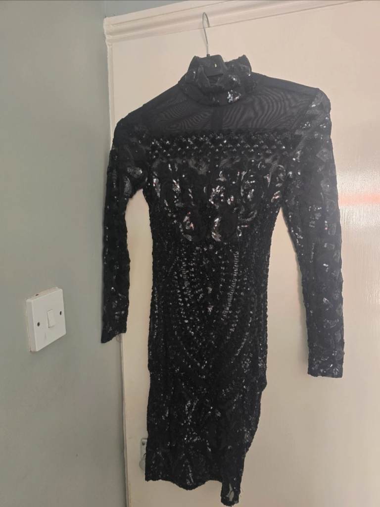 Black sparkly see through dress