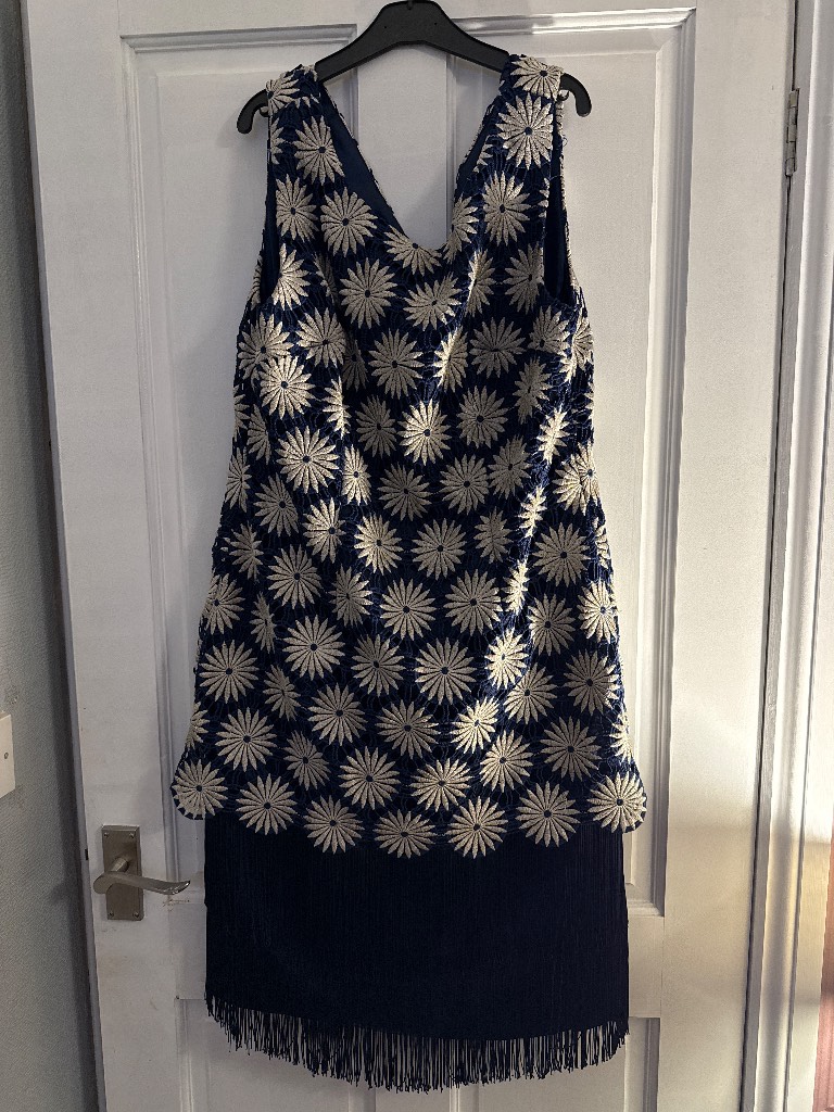 Navy & silver tassel dress size 16