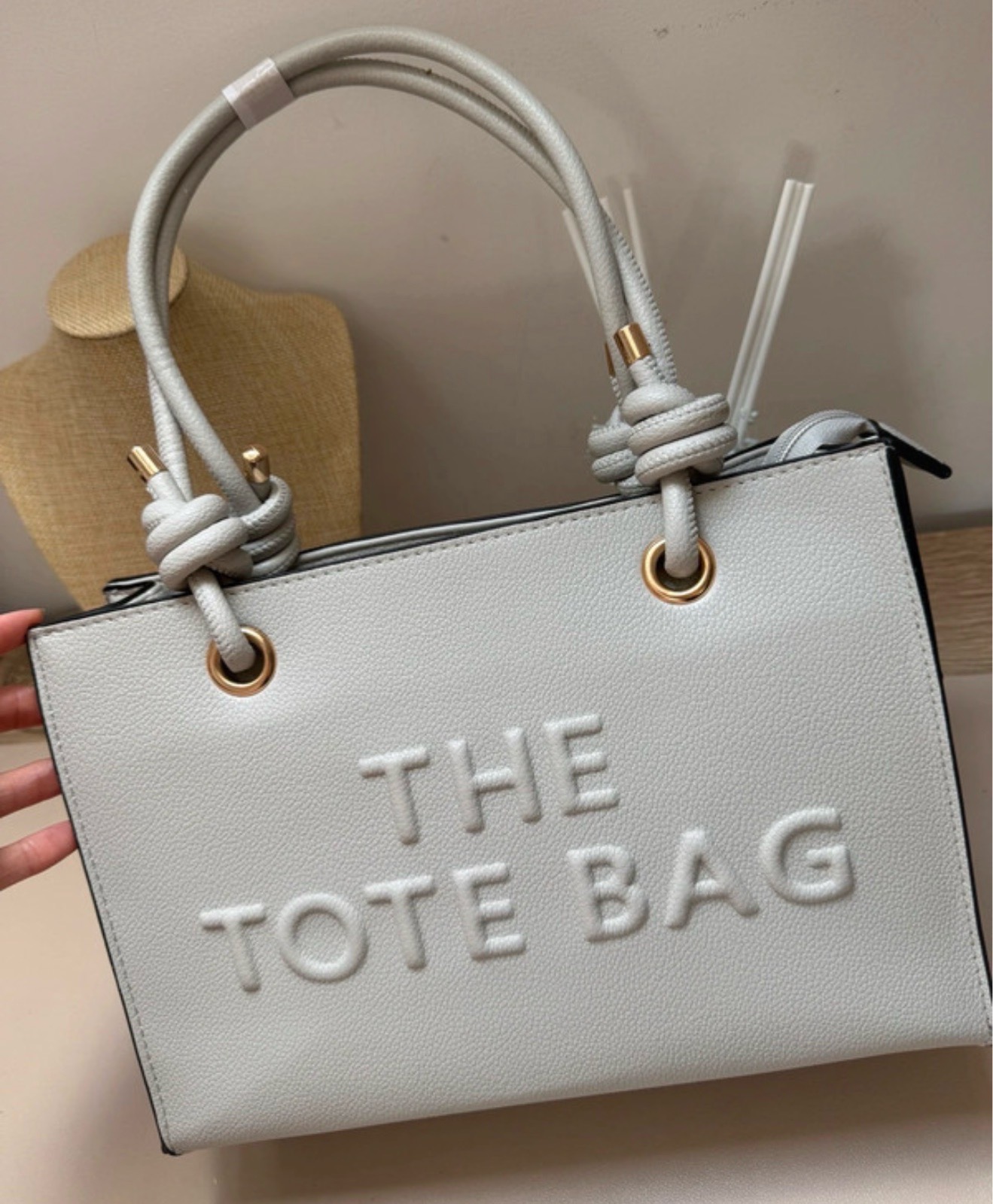 Light Grey Medium Size Tote Bag