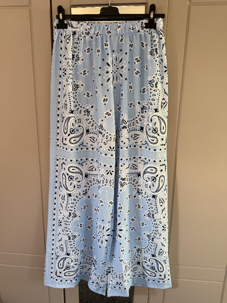 Paisley Print Wide Leg Trousers