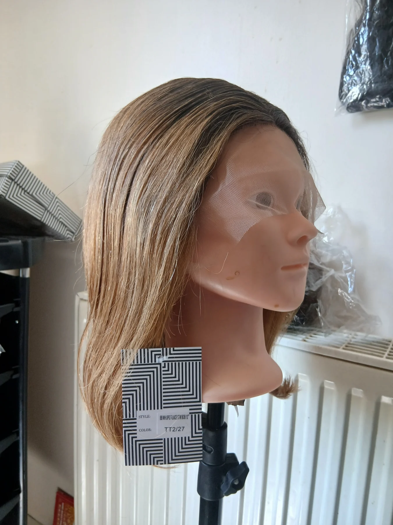 Straight bob human hair wig 12"