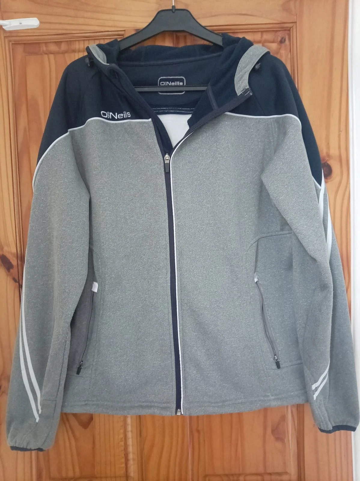 O'Neills Men's Full Zip Hoodie Jacket Grey & Navy Colourblock – Size M