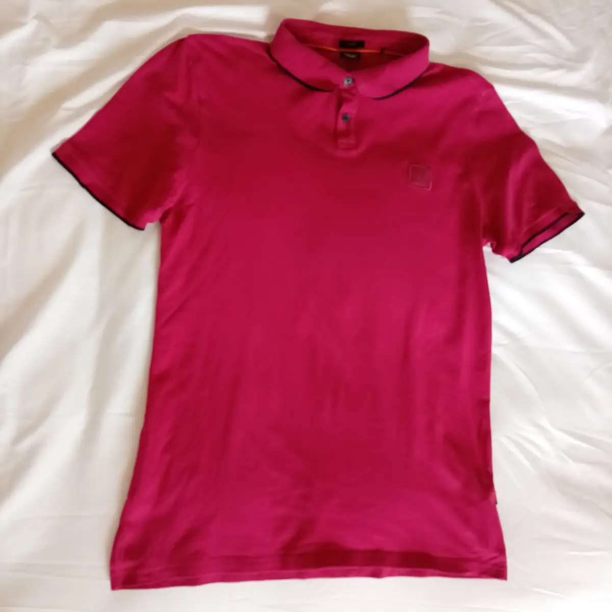 Hugo Boss Men's Red Slim Fit Piqué Polo Shirt – Size XXL – Excellent Condition