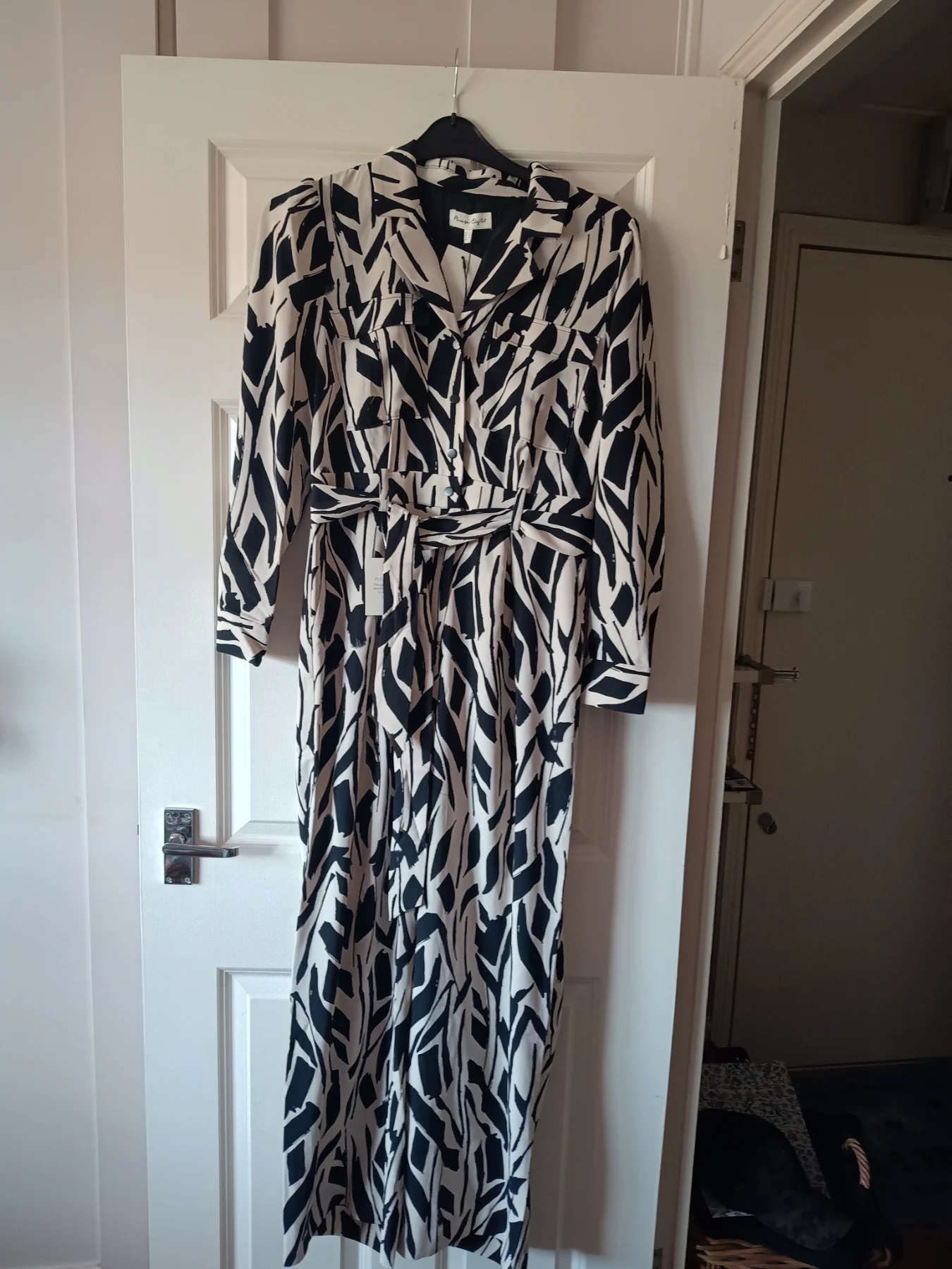 Phase eight geometric pattern long sleeve jumpsuit size 12 BNWT new with tags