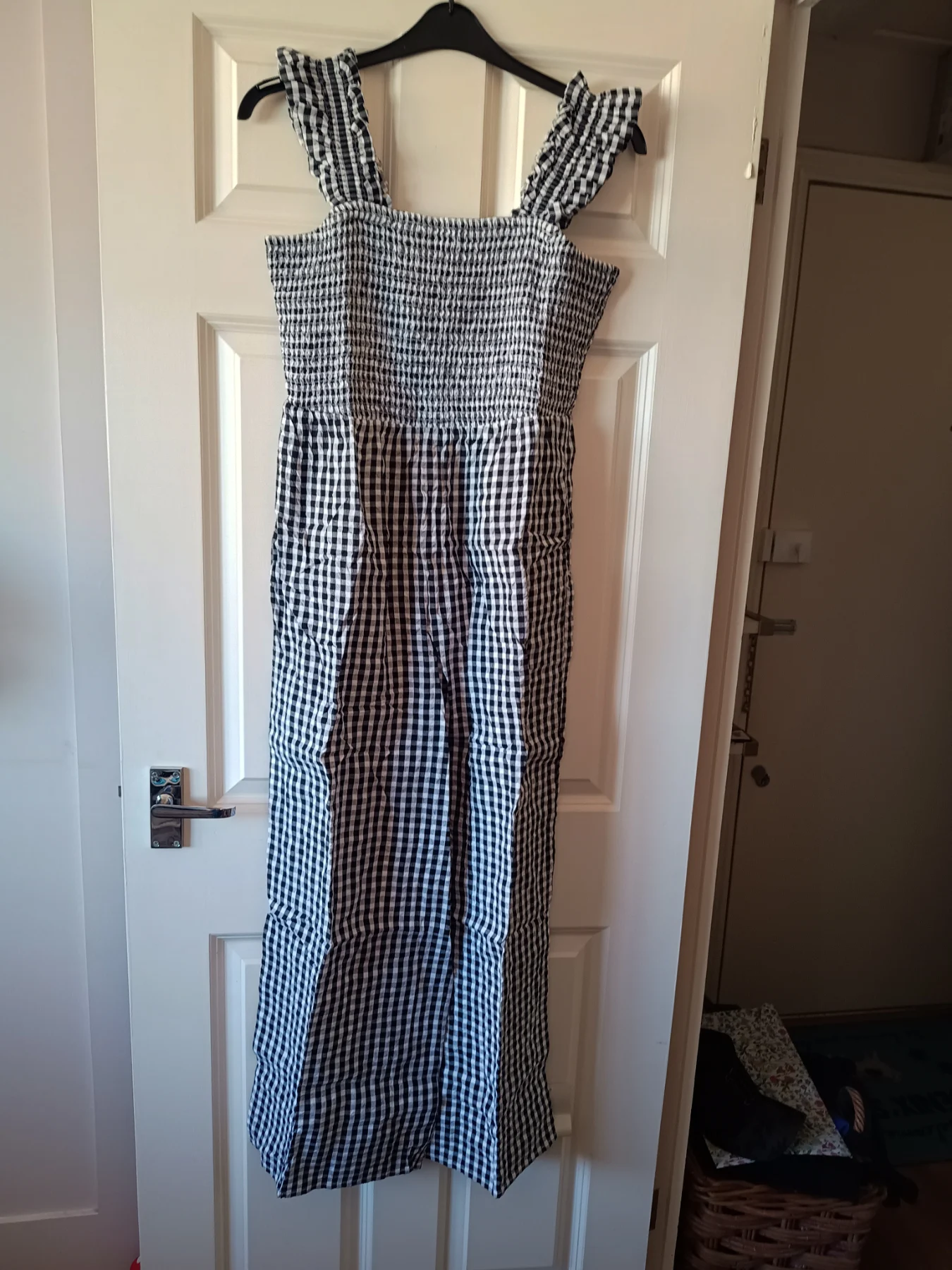 Nobody's Child Summer Cotton Black Gingham Jumpsuit Size 14 BNWT New With Tags