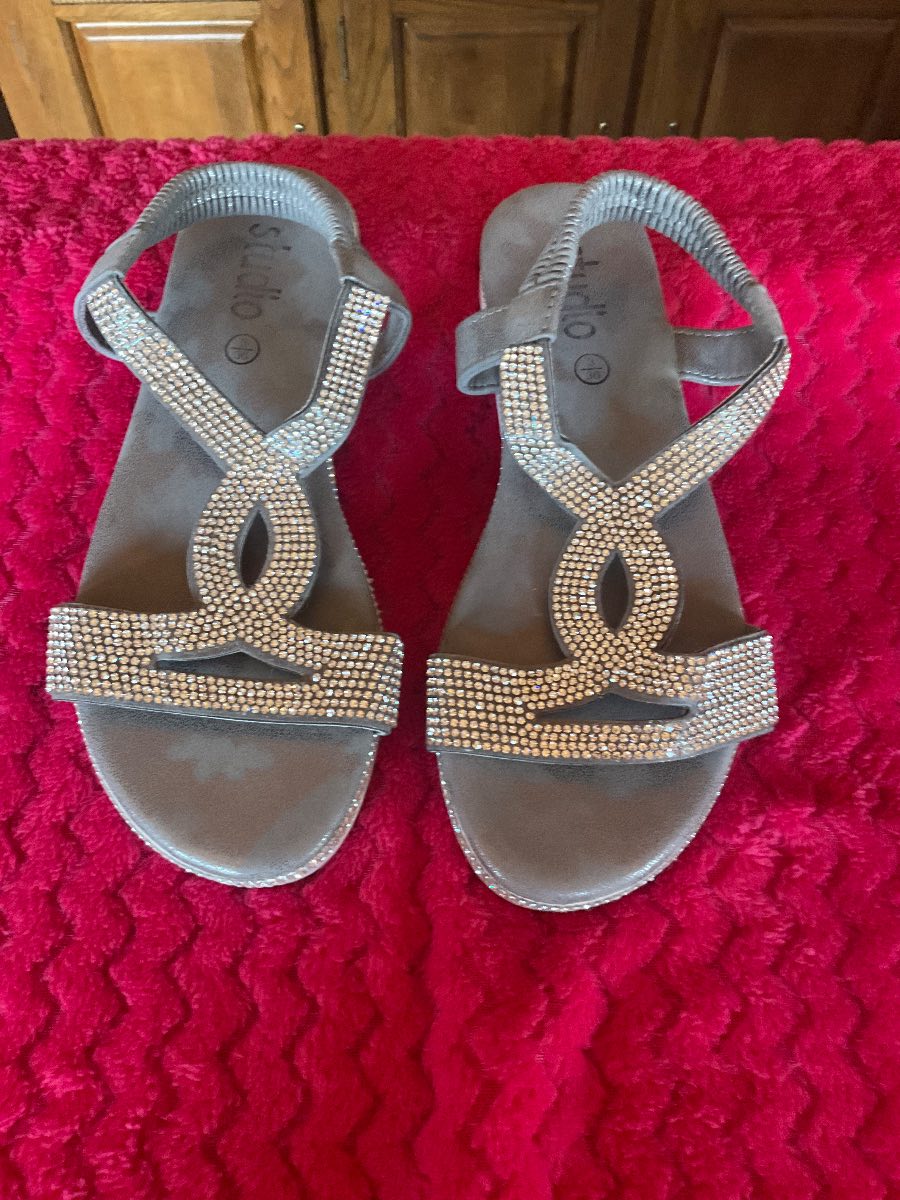 Studio Silver Diamonte Sandals size 3