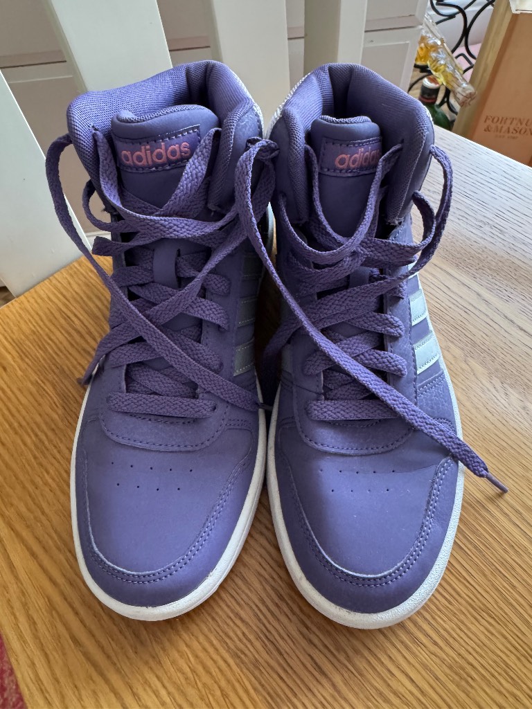 Adidas Hoops 2.0 Mid Top Sneakers – Purple/Lavender (Size UK 4 / EU 36.5)