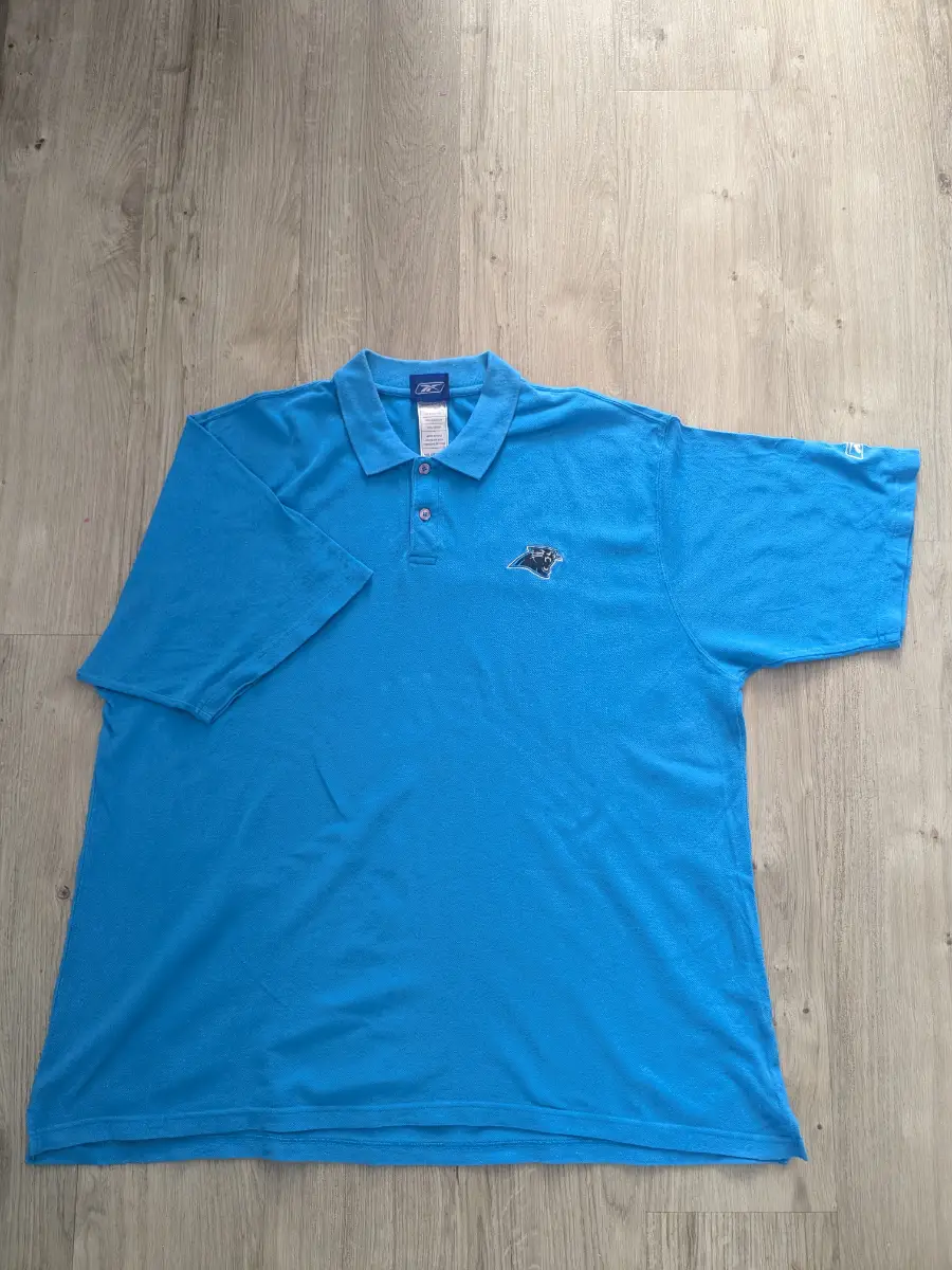 Vintage Reebok Carolina Panthers blue polo shirt