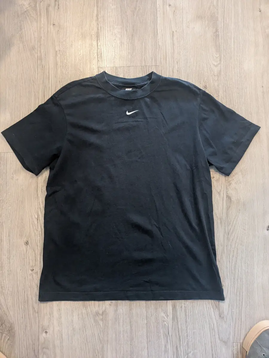 Men's Black Solid Logo Crew Neck Short Sleeve T-Shirt