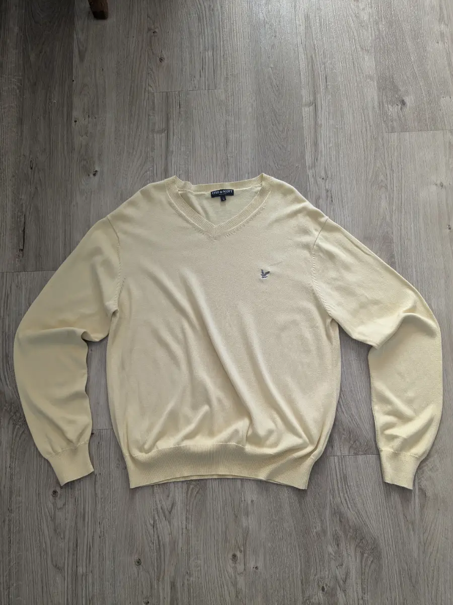 Lyle and Scott yellow long sleeve v neck jumper