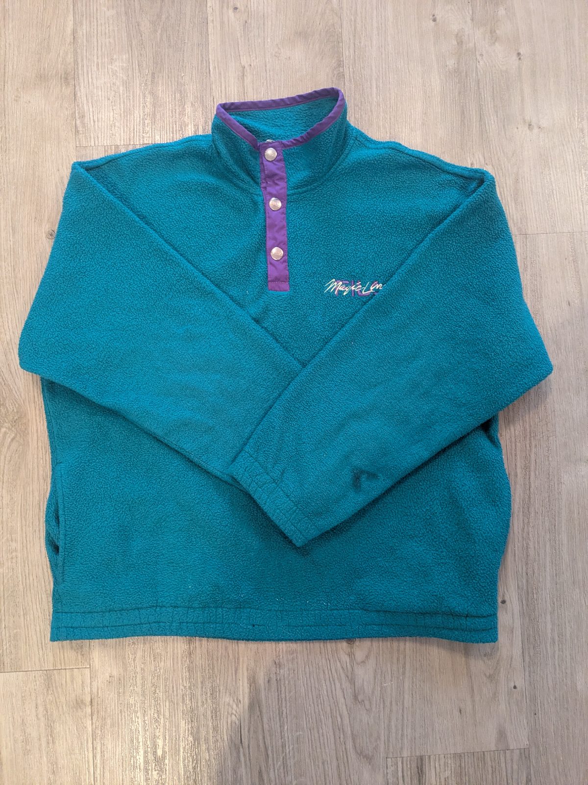 Fila Men's Green Mock Neck Heavyweight Fleece Pullover
