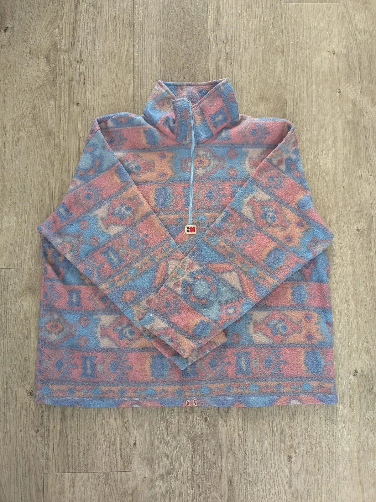 Women's 1/2 Zip Fleece Sweatshirt Mock Neck Geometric