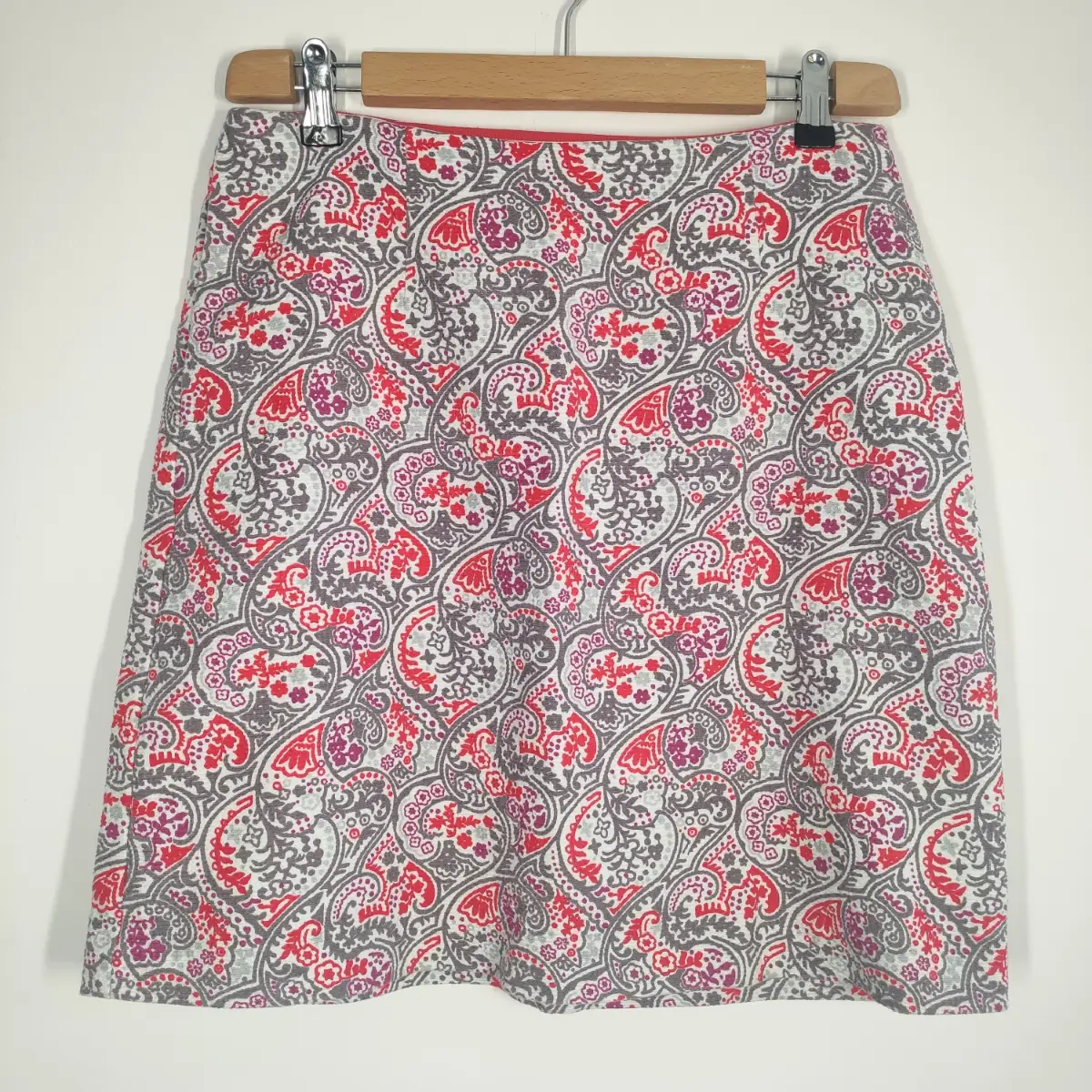 Boden Paisley Skirt Size 12 Cotton Blend Pockets Boho Bohemian