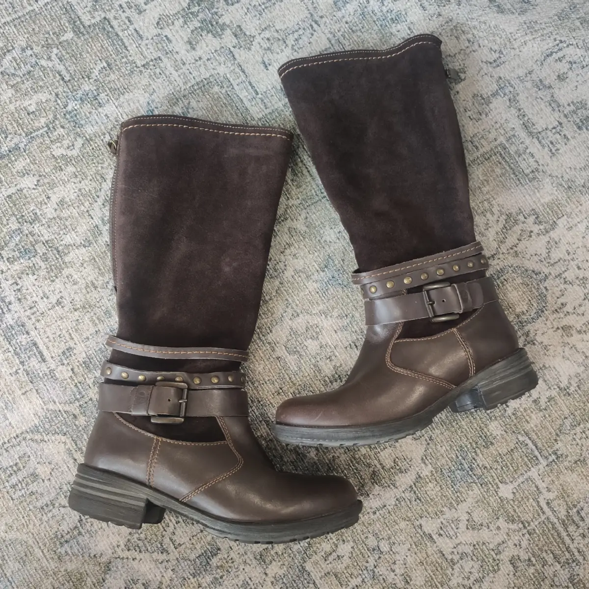 Josef Seibel Sandra 17 Long Boots UK Size 3 Brown Leather Womens Zip Buckle