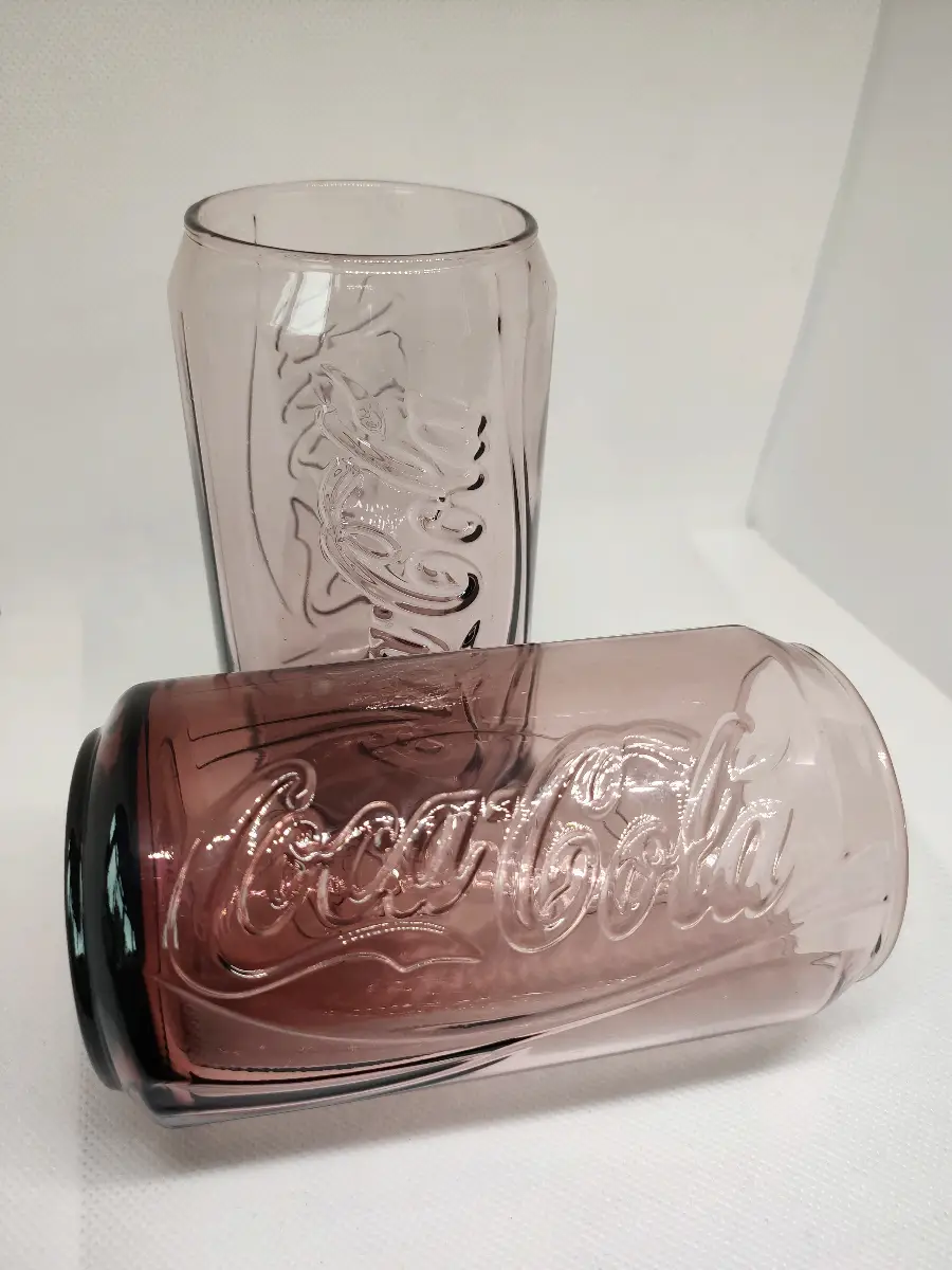 Coca Cola Can Glasses X2 Bundle Purple Collectable Coke Drinking Glass