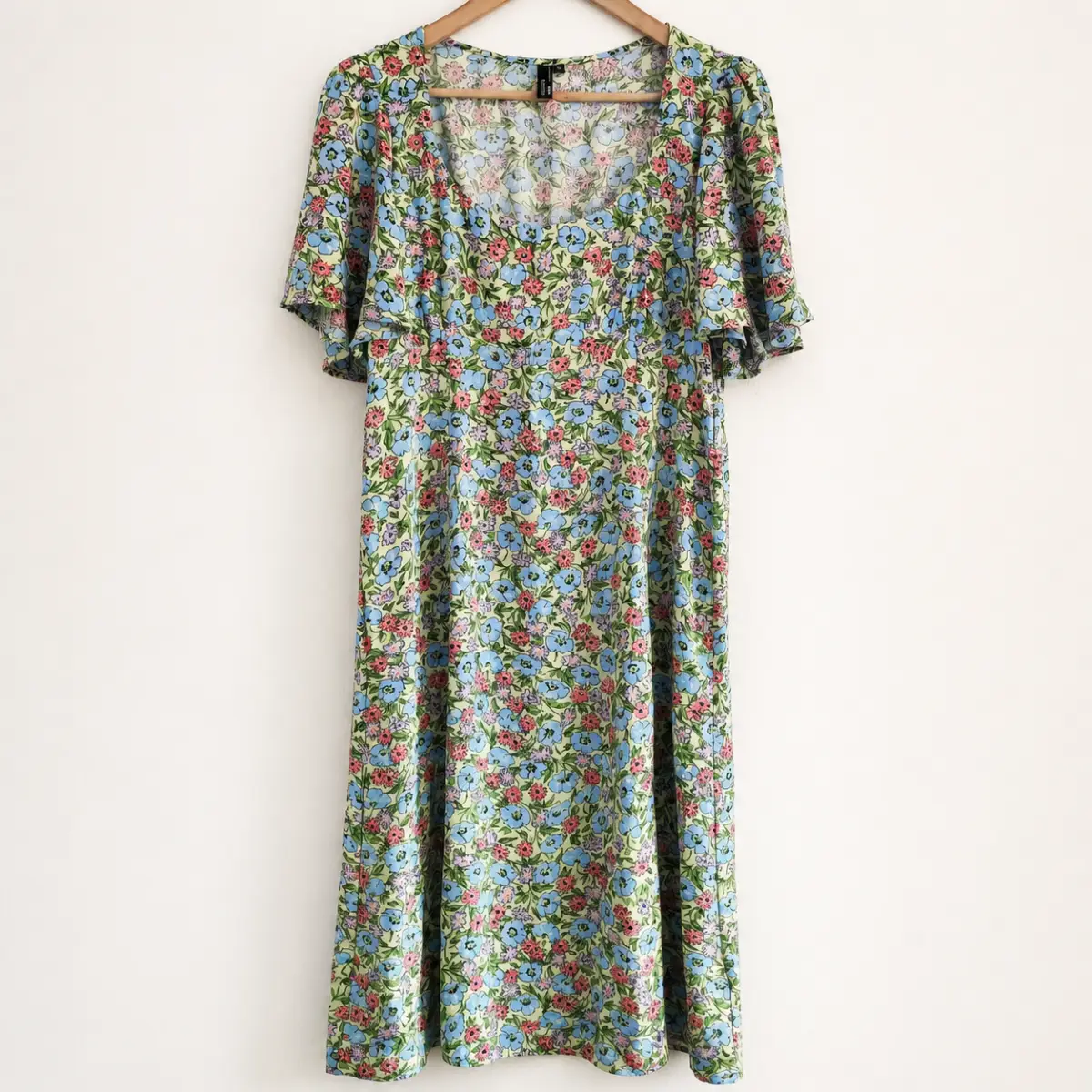 Nobody's Child Midi Dress Size 16 Floral Print Yellow Blue Pink Pastel Summer Holiday