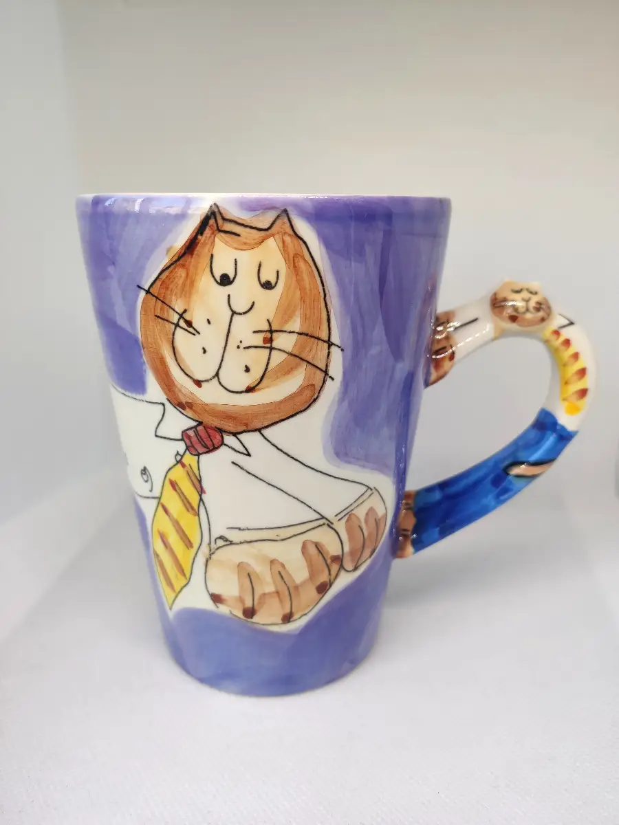 Whittard Of Chelsea C/O Mr Fat Cat Mug Beth For Whittard Hand Painted Stoneware