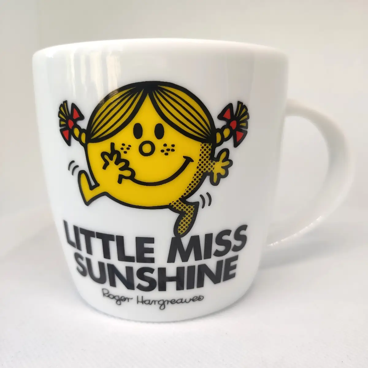 Mr Men Little Miss Sunshine Ceramic Mug Thoip 2014 White Yellow Cup Tea Coffee